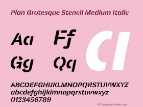 Plan Grotesque Stencil Medium