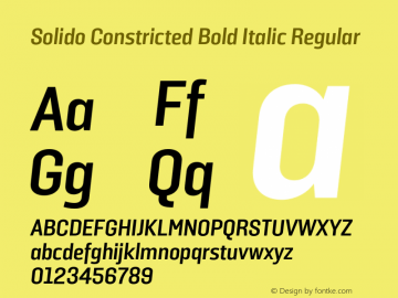 Solido Constricted Bold Italic