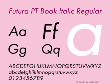 Futura PT Book Italic