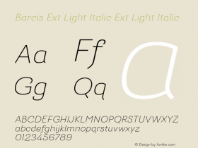 Barcis Ext Light Italic