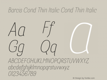 Barcis Cond Thin Italic