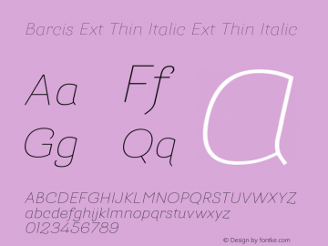 Barcis Ext Thin Italic