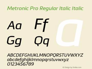 Metronic Pro Regular Italic