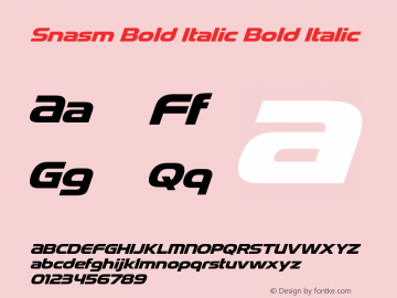 Snasm Bold Italic