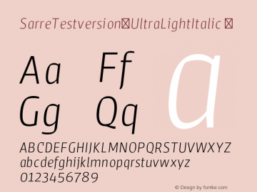 SarreTestversion-UltraLightItalic