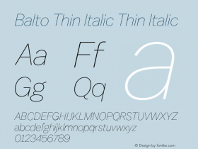 Balto Thin Italic