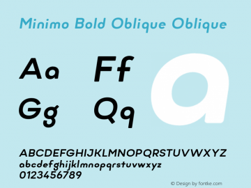 Minimo Bold Oblique