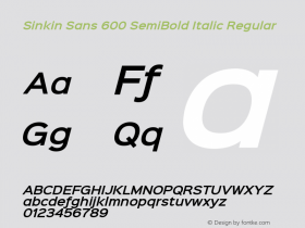 Sinkin Sans 600 SemiBold Italic