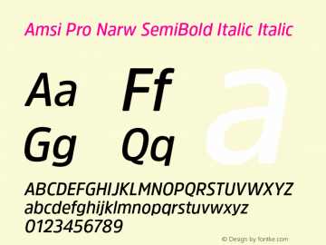 Amsi Pro Narw SemiBold Italic