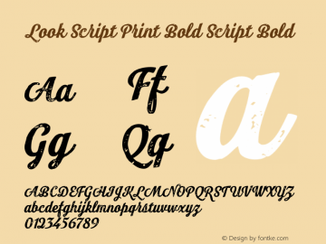 Look Script Print Bold