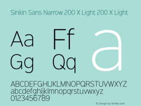 Sinkin Sans Narrow 200 X Light