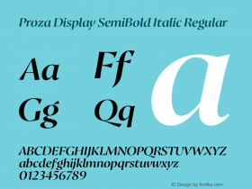 Proza Display SemiBold Italic