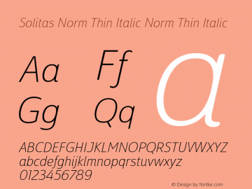 Solitas Norm Thin Italic