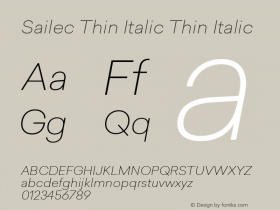 Sailec Thin Italic