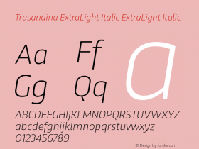 Trasandina ExtraLight Italic