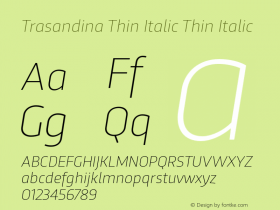 Trasandina Thin Italic