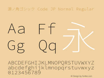 源ノ角ゴシック Code JP Normal