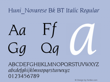 Huni_Novarese Bk BT Italic