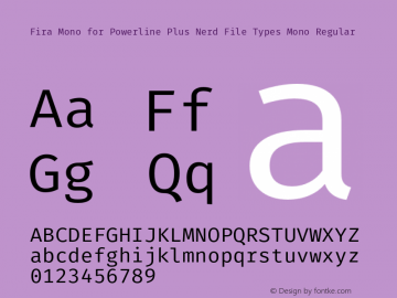 Fira Mono for Powerline Plus Nerd File Types Mono