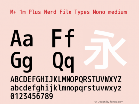 M+ 1m Plus Nerd File Types Mono