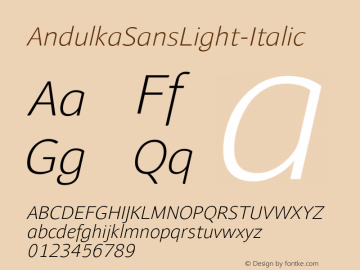 AndulkaSansLight-Italic