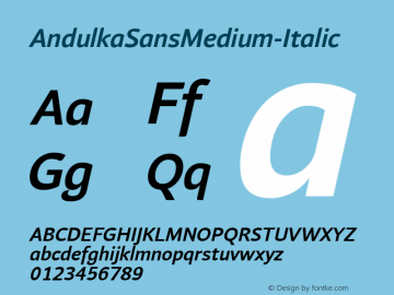 AndulkaSansMedium-Italic