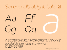 Sereno UltraLight Italic