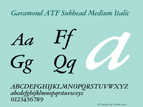 Garamond ATF Subhead