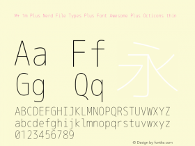 M+ 1m Plus Nerd File Types Plus Font Awesome Plus Octicons