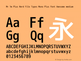 M+ 1m Plus Nerd File Types Mono Plus Font Awesome