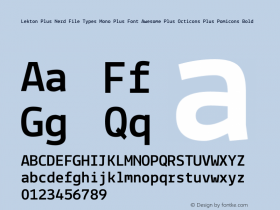 Lekton Plus Nerd File Types Mono Plus Font Awesome Plus Octicons Plus Pomicons