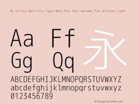 M+ 1m Plus Nerd File Types Mono Plus Font Awesome Plus Octicons