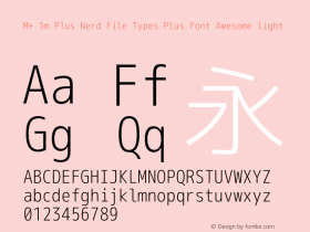 M+ 1m Plus Nerd File Types Plus Font Awesome