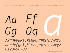 Lekton Plus Nerd File Types Mono Plus Font Awesome