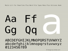 Meslo LG S for Powerline Plus Nerd File Types Mono Plus Octicons