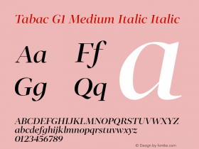 Tabac G1 Medium Italic