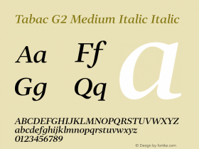 Tabac G2 Medium Italic