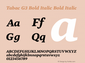 Tabac G3 Bold Italic