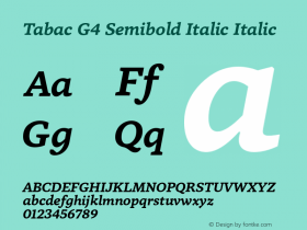 Tabac G4 Semibold Italic