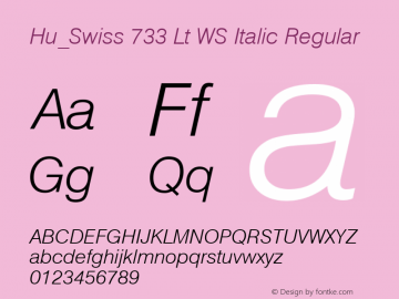 Hu_Swiss 733 Lt WS Italic