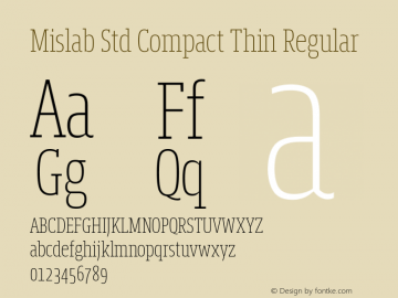 Ardoise Std Compact Thin-Font Family Search-Fontke.com