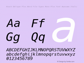 Knack Oblique Plus Nerd File Types Mono Plus Font Awesome