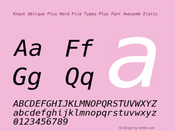 Knack Oblique Plus Nerd File Types Plus Font Awesome