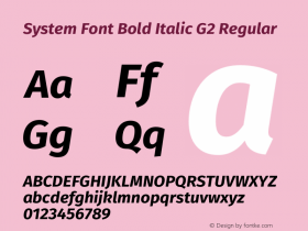 System Font Bold Italic G2