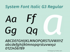 System Font Italic G3