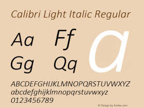 Calibri Light Italic