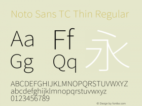 Noto Sans TC Thin