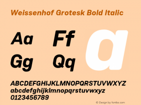 Weissenhof Grotesk Bold Italic