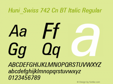Huni_Swiss 742 Cn BT Italic