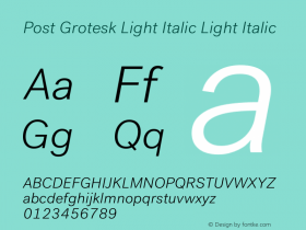 Post Grotesk Light Italic